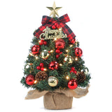 1 x RAW Customer Returns Mini Christmas tree, small artificial Christmas tree with LED lighting and decorated, Christmas decoration for table, 40 cm red with gold  - RRP €29.99