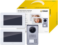 1 x RAW Customer Returns VIMAR K40911 video intercom set includes hands-free video entryphone LCD 7in, 2-button entrance panel rain cover, power supply 24Vdc 1A with replaceable plugs EU BS US AU, 2 apartments families - RRP €320.0