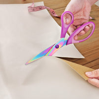 2 x RAW Customer Returns Scissors, Scissors with Titanium Blade and Soft Handle, Set of 3 Scissors for Office, Home, School and Dressmaking. Viola  - RRP €23.36