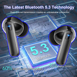 3 x RAW Customer Returns Bluetooth Headphones, Headphones Wireless Bluetooth 5.3 with 4 ENC Mic, In Ear Headphones Bluetooth 40H Deep Bass, 2024 Wireless Headphones Noise Cancelling Earbuds IP7 Waterproof Earbuds LED Display - RRP €64.86