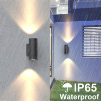 1 x RAW Customer Returns Klighten Pack of 2 outdoor wall lights, GU10 black aluminum up-down outdoor wall lights, waterproof IP65 wall light, outdoor wall light for garden, terrace, entrance, without bulb - RRP €49.99