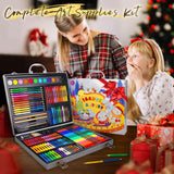 1 x RAW Customer Returns Okiki Painting Set Deluxe 184 pieces Painting case for children beginners Great colored pencil set, watercolors, oil pastels, drawing pencils, pencils as a drawing set - RRP €25.2