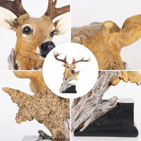 2 x Brand New ZHANYUN Deer Head Statue Deer Antler Decoration Elk Sculpture Desk Decoration - Living Room Deer Head Decoration, Rustic Lodge Hunting Cabin Decoration, Wildlife Art Gift For Deer Hunters - RRP €76.1