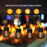 1 x RAW Customer Returns 8 Pack Hanging Solar Lights Outdoor Waterproof, Mini Solar Lanterns Hanging with Flickering Flame, Garden Lighting for Camping Christmas Decoration Patio Walkway - RRP €28.99