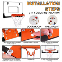 3 x Brand New STAY GENT Mini Basketball Hoop for Children and Adults, Basketball Hoop Indoor Mini Basketball Set for Door Hanging Room with Ball and Air Pump, Sports Game Set Gifts for Boys and Girls - RRP €109.47