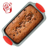 1 x RAW Customer Returns Loaf pan - Premium non-stick steel loaf pan from Boxiki Kitchen Professional non-stick baking pan for baking banana bread, meatloaf, sponge cake 21.5 x 11.5 cm, with red silicone handles - RRP €29.99