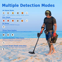 1 x RAW Customer Returns Metal Detector for Adults and Kids, Professional Metal Detector, Adjustable with LCD Screen, Pinpoint Disc All Metal 3 Modes - RRP €98.08