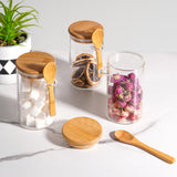 1 x RAW Customer Returns Winter Shore Storage Jars with Lids and Spoons 3-Pack - Reusable Airtight Glass Containers with Lids Spoon Holder for Coffee, Sugar, Spices, Candy - 500 ml Jars with Lids - RRP €20.16