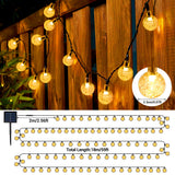 1 x RAW Customer Returns OxyLED Solar Fairy Lights Outdoor, 18M 100LED USB Fairy Lights Solar Outdoor Weatherproof Waterproof IP65 8 Modes Crystal Balls for Garden, Patio, Balcony, Parties, Warm White - RRP €22.61