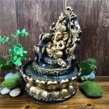 1 x RAW Customer Returns Ganesha Statues Water Fountain Indoor, Elephant Buddah Statute Tabletop Fountain with Roller Ball, Zen Fountain for Home Office Bedroom Desk Decoration Style 2  - RRP €40.33