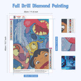 4 x Brand New NAIMOER Stitch Diamond Painting, Cartoon Diamond Painting Pictures, Diamond Painting Adults Stitch and Girl Diamond Painting Children Diamond Art Set 5D Diamond Painting for Home D cor 30x40cm - RRP €81.6