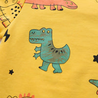 1 x RAW Customer Returns Joureker Toddler Baby Boys Clothes Sets Dinosaur Printed Long Sleeve Tops and Pants Outfits, Yellow, 12-18 Months - RRP €20.02