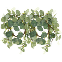 1 x RAW Customer Returns Operitacx 2 pieces artificial eucalyptus wreath, 8 cm mini candle wreath wreath spring for Easter, eucalyptus garland for pillar candles, stick candles, spring country house decoration - RRP €10.27