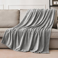 1 x RAW Customer Returns MIULEE Cuddly blanket, fluffy blanket, fleece blanket, couch blanket, fluffy throw, microfibre bedspread, sofa blanket, blanket for bed, sofa, bedroom, office, 220 x 240 cm, light grey - RRP €28.22