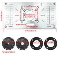 1 x RAW Customer Returns BIGP Aluminum Router Table Plate, Router Plate Aluminum Router Table Insert Plate DIY Milling Table Plate For Woodworking with 4 Rings and Screws Black  - RRP €19.15