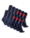 1 x RAW Customer Returns DANISH ENDURANCE 6 Pairs of Bamboo Socks, Classic, Soft, Breathable, for Daily, Men and Women, Multicolor 3x Navy Blue, 3x Red Diamonds , 43-47 - RRP €31.21