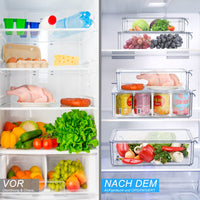 1 x RAW Customer Returns Chuboir Refrigerator Organizer Set of 3, Transparent Stackable Storage Box Organizer with Lid, Refrigerator Organization System Box for Kitchens, Pantry, Refrigerator, Cupboards, Shelves - RRP €18.99