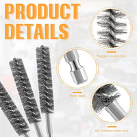 1 x RAW Customer Returns Wire brush drill 8pcs boiler brush 8 different sizes cylinder brush rust resistance wire brush round corrosion resistance for drill polishing grinding rust removal - RRP €9.99