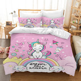 1 x RAW Customer Returns AVJWWD Baby Bedding Set Microfiber Unicorn 3D Print 3Pcs Hook and Loop Soft Bedding Set for Girls 200 x 200 cm, C  - RRP €36.38