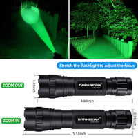 1 x RAW Customer Returns DARKBEAM USB Rechargeable LED Bright Green Light Flashlight, Portable Zoom Green Flashlights for Night Hunting, Observation, Fishing, Astronomy, Stargazing, Rescue, Kit with Metal Clip - RRP €49.99