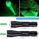 1 x RAW Customer Returns DARKBEAM USB Rechargeable LED Bright Green Light Flashlight, Portable Zoom Green Flashlights for Night Hunting, Observation, Fishing, Astronomy, Stargazing, Rescue, Kit with Metal Clip - RRP €49.99