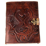 1 x RAW Customer Returns URBAN LEATHER Handmade DND Journal, Vintage Dragon Design, Snap Closure, Unlined Pages, Writing Sketching, Dungeons Dragons, Fantasy, Urban Style, Grimoires, Wiccan, Men, - RRP €24.19