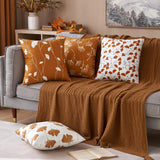 1 x Brand New MIULEE Set of 4 Cushion Cover Autumn Floral Modern Soft Decorative Pillowcase Sofa Cushion Cover for Chair Bed Living Room Bedroom Living Room Patio Cover - RRP €19.61