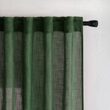 1 x RAW Customer Returns MIULEE Curtains Looped Voile Curtain Modern Linen Look Semi-Transparent for Living Room Bedroom Children s Room Sliding Curtain Set of 2 Stores Dark Green 145x140 cm - RRP €28.99