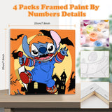 3 x Brand New NAIMOER 4 Pieces Framed Paint by Numbers Kids Kit, DIY Halloween Paint by Numbers Kids Adults, Paint by Numbers Kits Cartoon Paint by Numbers Canvas for Home Decor 8x8in  - RRP €61.2