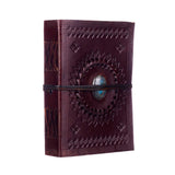 1 x RAW Customer Returns Indra Leather Medium Leather Journal Embossed with Stone - 110 - 160mm - RRP €26.81