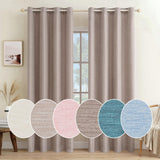 1 x RAW Customer Returns MIULEE Opaque curtains with eyelets, thermal curtain, eyelet curtain, decorative curtain, slub linen window curtain for living room, bedroom, set of 2, 140 x 225 cm W x H grey-brown - RRP €42.35