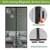 1 x RAW Customer Returns Risareyi Magnetic Fly Screen Door 65x210cm, Insect Protection Balcony Door Without Drilling, Insect Protection Fly Screen Window Magnet Automatic Closing for Balcony Door Patio Door with Velcro, Black - RRP €26.2