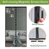 1 x RAW Customer Returns Risareyi Magnetic Fly Screen Door 80x240cm, Insect Protection Balcony Door Without Drilling, Insect Protection Fly Screen Window Magnet Automatic Closing for Balcony Door Patio Door with Velcro, Black - RRP €27.99