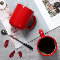 1 x RAW Customer Returns Smilatte 600 ml large coffee mug cups, M016 Plain porcelain Boss Big large tea cup mug with handle for dad men, set of 2, red - RRP €23.41