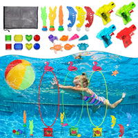 3 x Brand New BARVERE 33 Pieces Diving Rings for Kids Set, Pool Toys with Diving Rings Gemstones Storage Bag, Diving Toys for Boys Girls - RRP €60.48