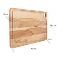 1 x RAW Customer Returns Creative Home Large Wooden Chopping Board 42 x 24.5 x 1.5cm Wooden cutting board with juice groove Reversible cutting board Wooden board kitchen ideal for bread, meat, vegetables, cheese and ham - RRP €16.94