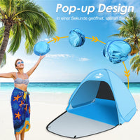 1 x RAW Customer Returns MAXDONE Beach Shelter Pop Up Beach Tent for 2-3 People Automatic Beach Camping Tent UV50 Protection, Portable Extra Light Beach Tent for Families Beach Camping Garden with Carrying Bag - RRP €42.29