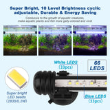 1 x RAW Customer Returns BELLALICHT LED Timer Aquarium Lighting - Aquarium Lamp White Blue Light with built-in Timer Dimmer, Dimmable 10 Brightness Levels IP67 Waterproof Light for Fish Tank Plant, L-58 - RRP €32.76