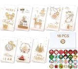 3 x Brand New Tuluto Pack of 16 Christmas cards with 16 envelopes and 24 stickers set, Christmas postcards, Merry Christmas, personalized gifts for the family, the most beautiful Christmas greetings - RRP €50.4