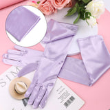 1 x Brand New 2pcs Long Elbow Satin Gloves, 53cm Stretchy Long Gloves Opera Gloves Dance Party Glove for Women Purple  - RRP €22.8