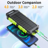 1 x RAW Customer Returns Solar Power Bank 20000mAh, PD 15W Fast Charger USB C Portable Solar Charger with 3 Outputs and 10 LED, External Battery for Smartphones Tablets Outdoor - RRP €18.14