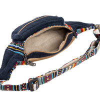 1 x RAW Customer Returns Freakmandu Unisex Hemp Belt Bag - Fanny Packs, Hip Belt Bag to Carry Around, Boho Hippie Style, Handmade Hip Bags for Hiking, Running, Jogging, Men and Women, Azure Blue - RRP €30.47