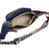 1 x RAW Customer Returns Freakmandu Unisex Hemp Belt Bag - Fanny Packs, Hip Belt Bag for Crossbody, Boho Hippie Style, Handmade Waist Bags for Hiking, Running, Jogging, Men and Women, Azure Blue - RRP €30.97