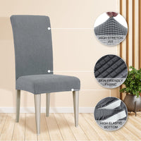 1 x RAW Customer Returns Ystyle Chair Covers with Backrest 6 Pieces, Stretch Chair Covers for Living Room Kitchen, Universal Stretch Chair Covers, Modern Anti-Scratch Chair Covers for Cats, Light Gray - RRP €30.14