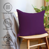 1 x RAW Customer Returns Encasa Set of 2 Cotton Pillow Cases I 20x20 in 50x50 cm - Purple I Without insert I Plain Square Pillowcases I Machine washable For internal use only - RRP €17.48