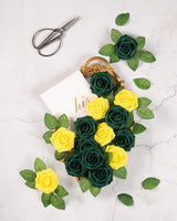 1 x RAW Customer Returns DuHouse Artificial Roses Flowers Fake Foam Roses Heads with Stem Artificial Flowers Rose for Wedding Home Party Baby Shower Valentine s Day Decoration 25 Pieces, Hunt Green  - RRP €18.99