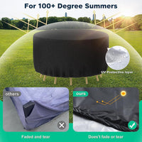 1 x RAW Customer Returns Gutsbox Garden Furniture Cover Waterproof Cover for Garden Furniture 420D Oxford Protective Cover, Anti-UV Dustproof Windproof Tarpaulin for Garden Furniture Patio Furniture, Round, 180x90cm - RRP €31.6