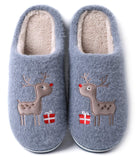 2 x Brand New Vunavueya women s winter plush slippers men s flat slippers warm lined mules soft comfortable cotton slippers shoes blue -C 40 41 EU 42-43CN - RRP €49.9