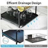 1 x RAW Customer Returns CLESOO Dish Drainer with Drip Tray Stainless Steel Dish Drainer - Multifunctional Extendable Dish Drainer Rack Draining Mat - Dish Rack for Kitchen Sink - RRP €39.95