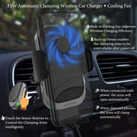 1 x RAW Customer Returns Wefunix 15W Fast Wireless Charger Qi Charging Station Car Electronic Motor with Fan Mobile Phone Holder Car Compatible with iPhone 15 14 13 12 11 XS Samsung Galaxy S24 S23 S22 S21 S20 Note 20 Huawei P40 Pro - RRP €35.99